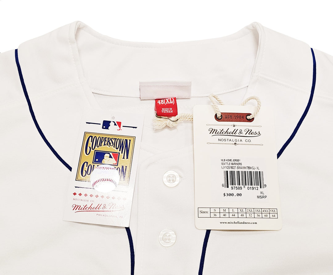Mariners Ken Griffey Jr. Auto White Mitchell Ness 89 Cooperstown Jersey Beckett