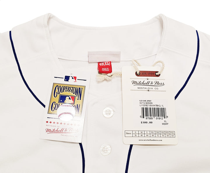 Mariners Ken Griffey Jr. Auto White Mitchell Ness 89 Cooperstown Jersey Beckett