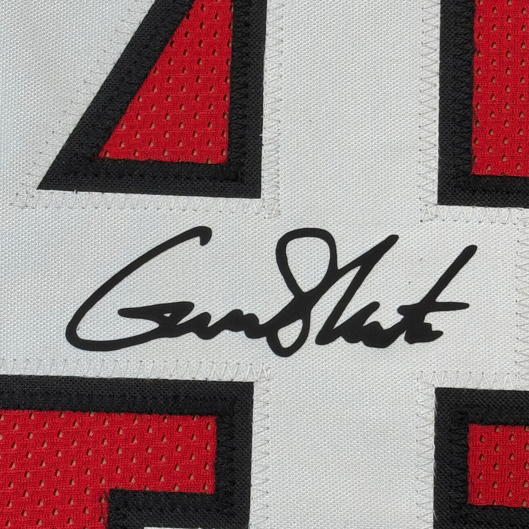 Framed Facsimile Autographed Gunner Stockton 35x39 Red Reprint Laser Auto Jersey