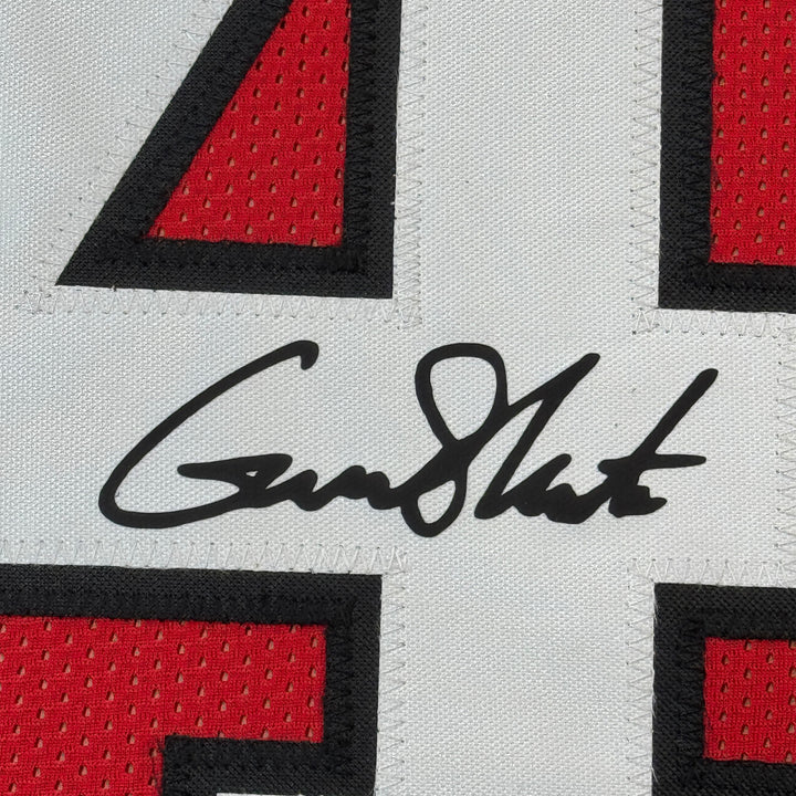 Framed Facsimile Autographed Gunner Stockton 35x39 Red Reprint Laser Auto Jersey