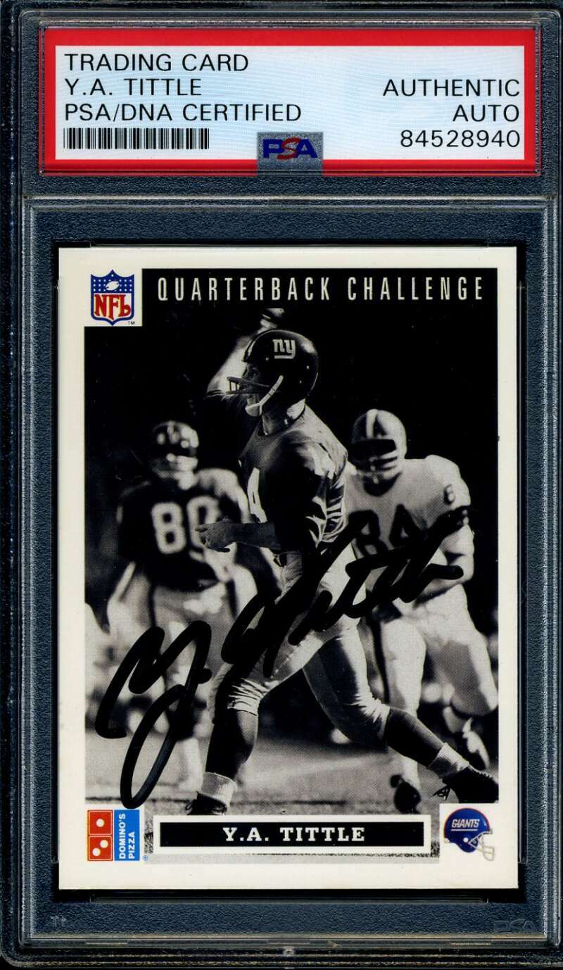 YA Tittle PSA DNA Coa Signed 1991 Upper Deck Dominos Autograph