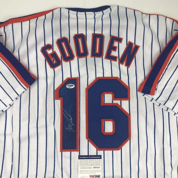 Autographed/Signed DWIGHT DOC GOODEN New York Pinstripe Jersey PSA COA Auto
