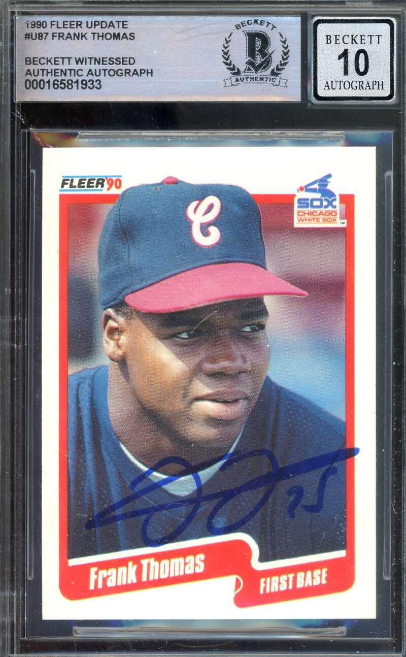 Frank Thomas Gem Mint 10 Beckett BAS Signed 1990 Fleer Update Rookie Autograph