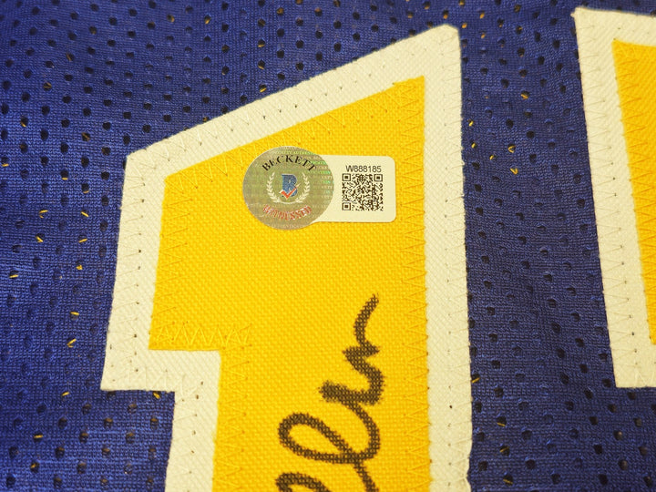 Golden State Warriors Chris Mullin Autographed Signed Blue Jersey Beckett Wit