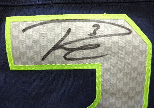 Seattle Seahawks Russell Wilson Signed Blue Nike Elite Jersey Size 44 RW Holo