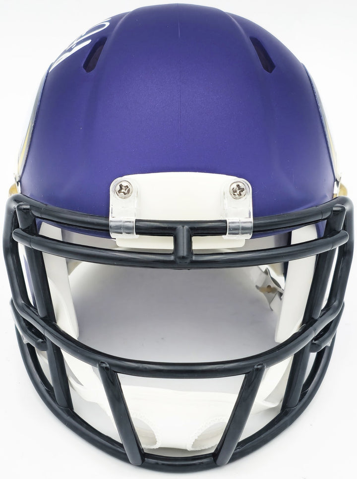 Aaron Jones Auto Signed Minnesota Vikings Purple Speed Mini Helmet Beckett Wit