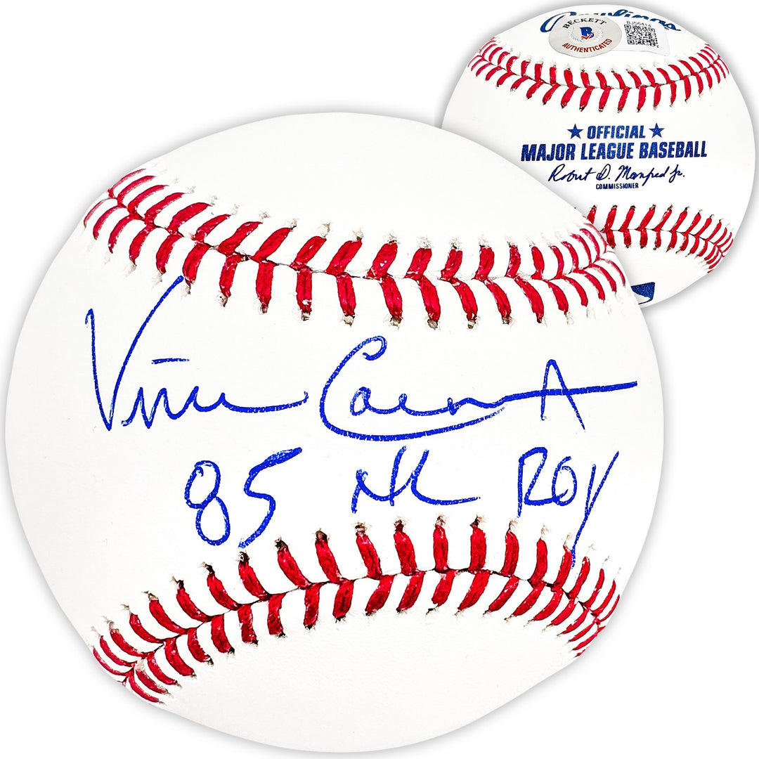 Vince Coleman Signed MLB Baseball St. Louis Cardinals "85 NL ROY" Beckett