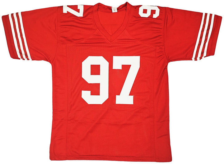 San Francisco 49ers Bryant Young Signed Red Jersey "HOF 22" Beckett Witness