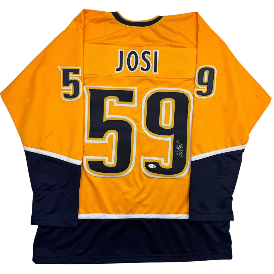 Autographed/Signed Roman Josi Nashville Yellow Hockey Jersey JSA COA