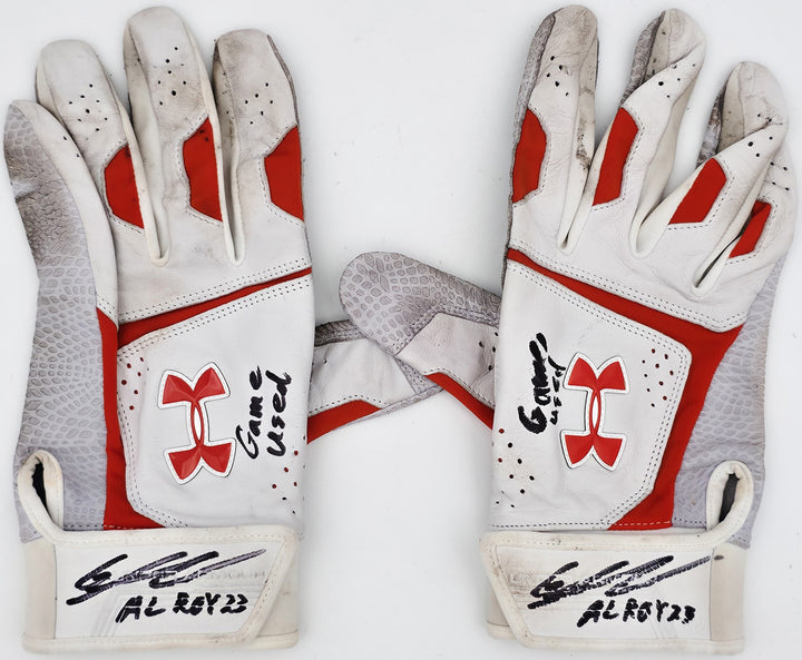 Gunnar Henderson Auto Game Used Rookie Under Armour Batting Gloves "ROY" Beckett