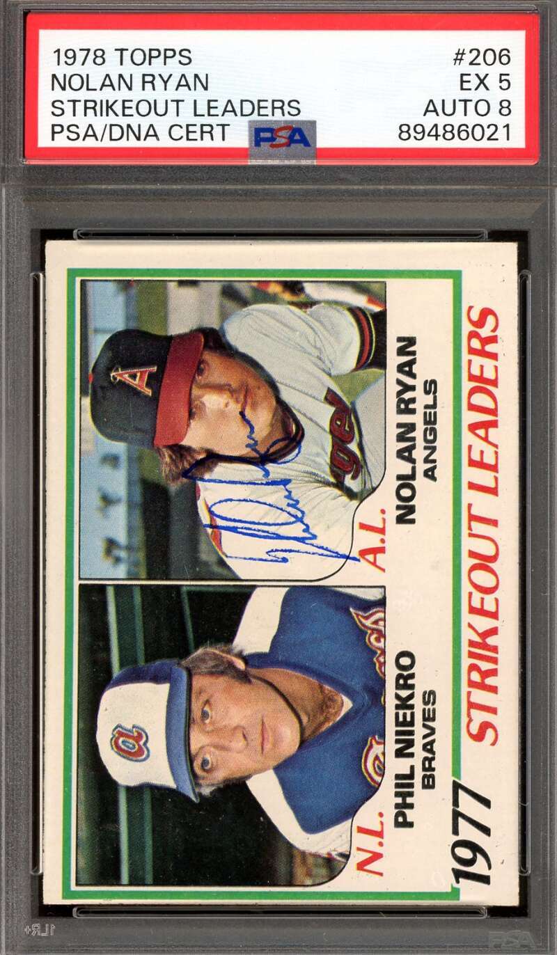 Nolan Ryan PSA DNA Signed 1978 Topps 1977 Leaders Autograph