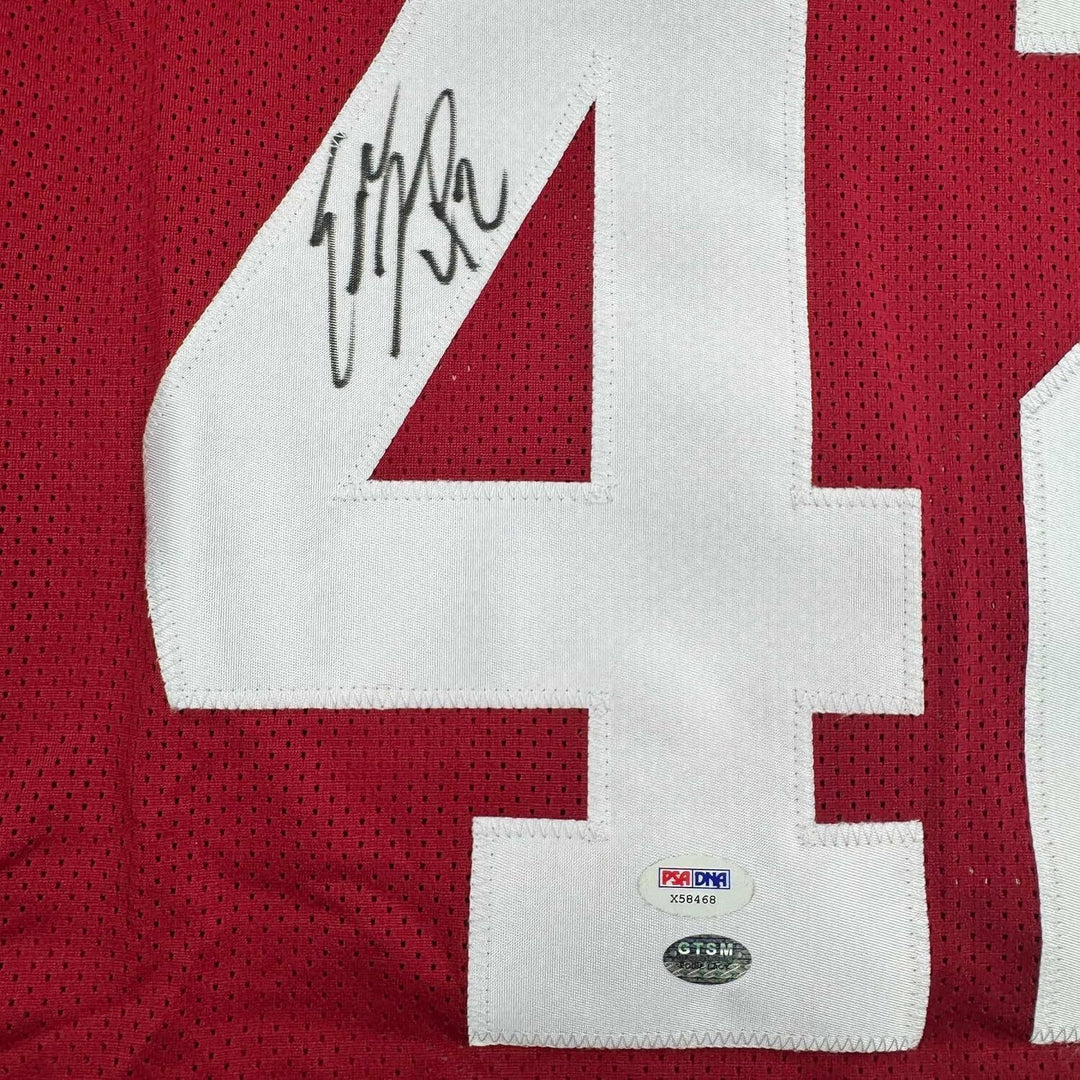 Framed Autographed/Signed Eddie Lacy 35x39 Alabama Red College Jersey PSA COA