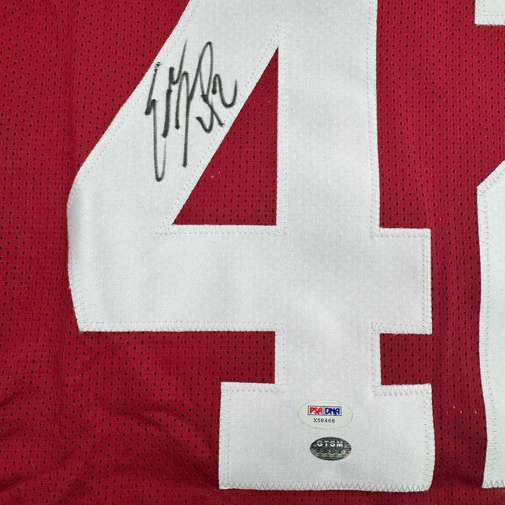 Framed Autographed/Signed Eddie Lacy 35x39 Alabama Red College Jersey PSA COA