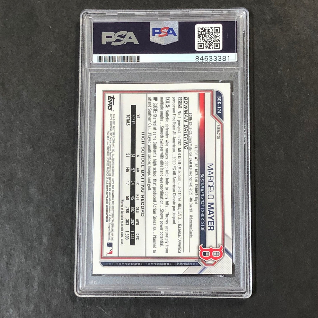 2021 Bowman Chrome Refractor 1st #BDC-174 Marcelo Mayer Signed Card PSA AUTO 10