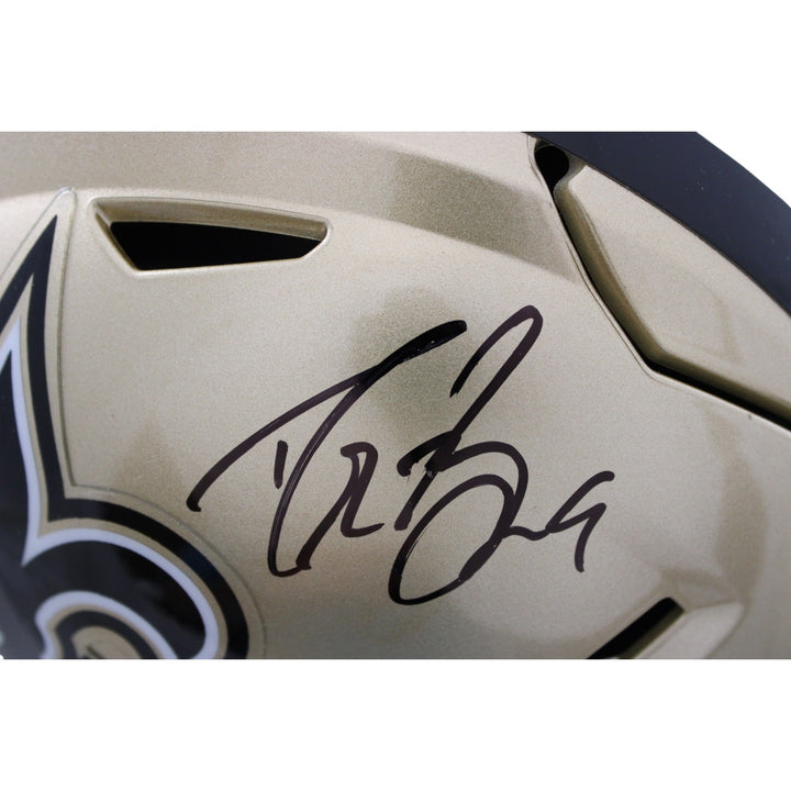Drew Brees Autographed New Orleans Saints Mid-Size Midi Helmet Beckett WIT 58424