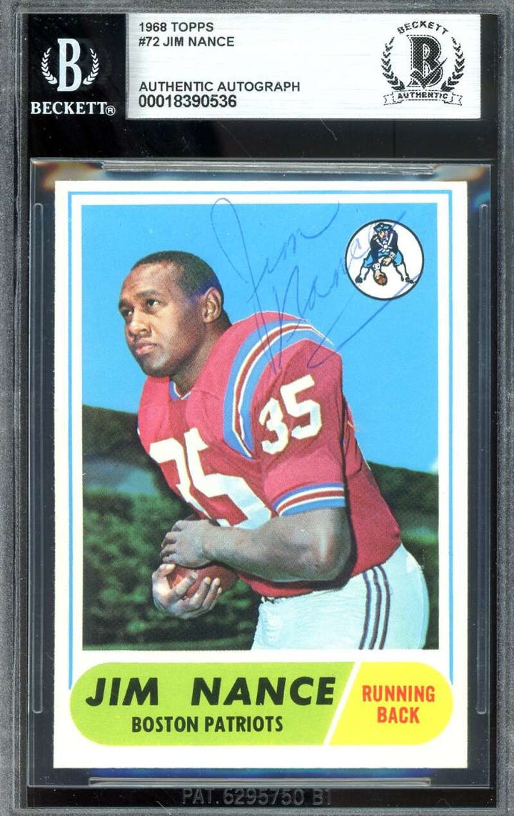 Jim Nance Beckett BAS Vintage Signed 1968 Topps Rookie Autograph