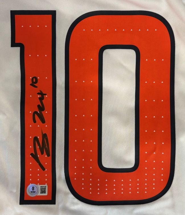 Bo Nix Signed Denver Broncos White Nike Game Replica Jersey BAS
