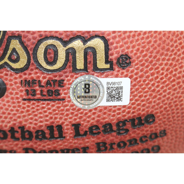 Ed McCaffrey Signed Denver Broncos SB XXXIII Wilson Football Deflated BAS 54981