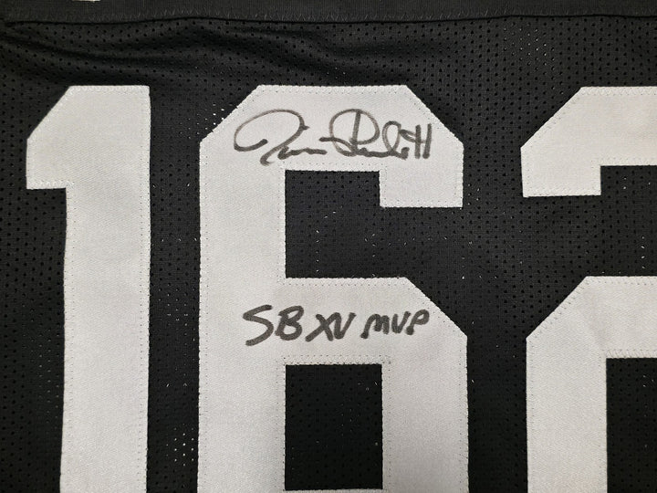 Raiders SB MVPs Fred Biletnikoff Jim Plunkett Marcus Allen Auto Black Jersey BAS