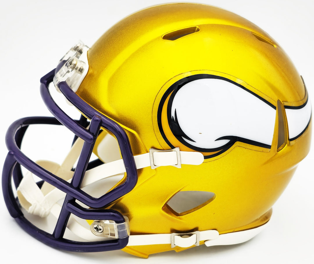 Sam Darnold Signed Minnesota Vikings Flash Yellow Speed Mini Helmet Beckett Wit