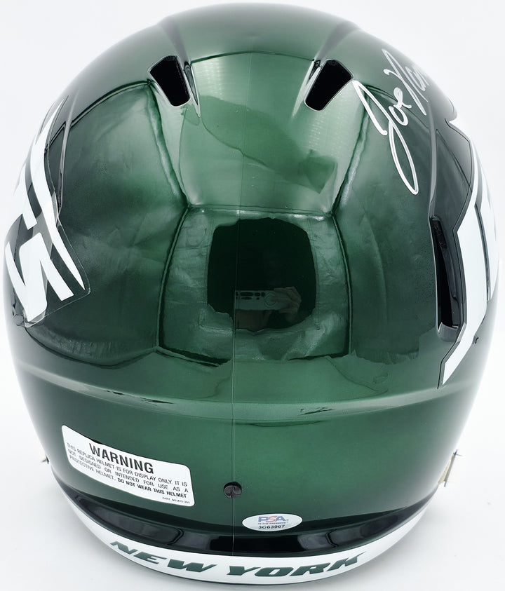Joe Namath Signed Jets 2024 Green Full Size Speed Replica Helmet PSA/DNA