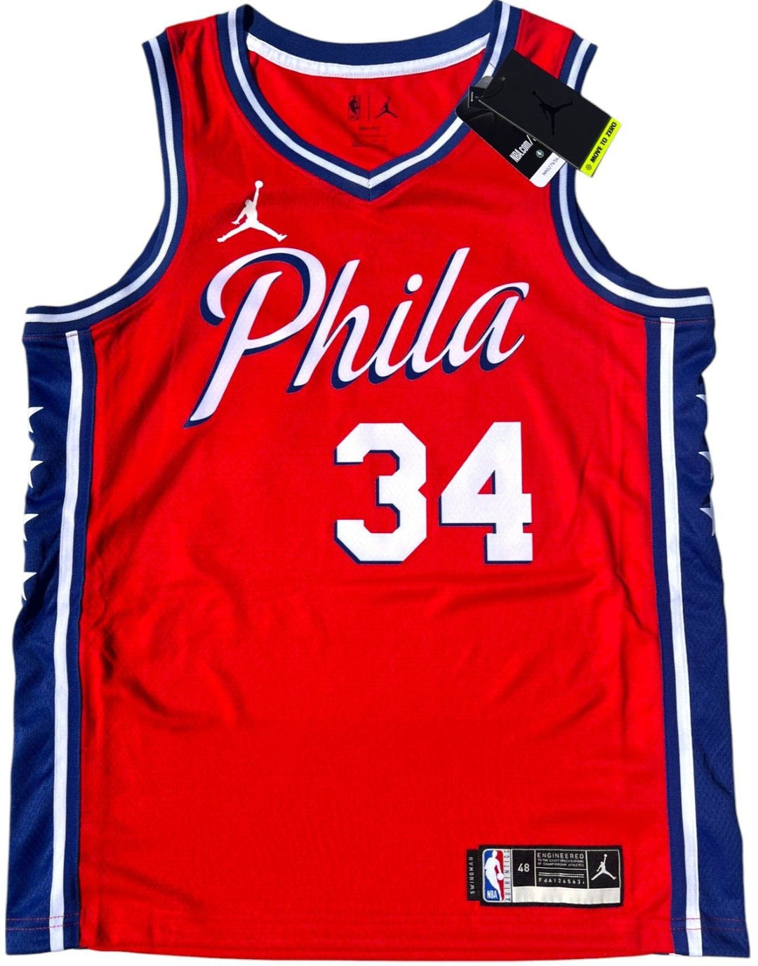 CHARLES BARKLEY SIGNED AUTOGRAPHED PHILADELPHIA 76ERS BASKETBALL JERSEY USA JSA