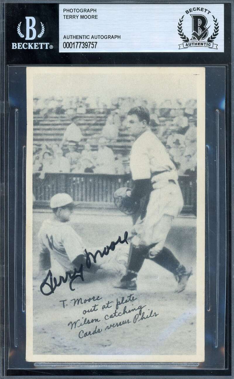 Terry Moore Beckett BAS Signed 1936 National Chicle Fine Pen Autograph