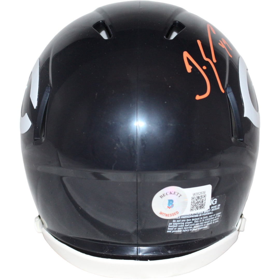 Tremaine Edmunds Signed Chicago Bears Mini Helmet Beckett 42435
