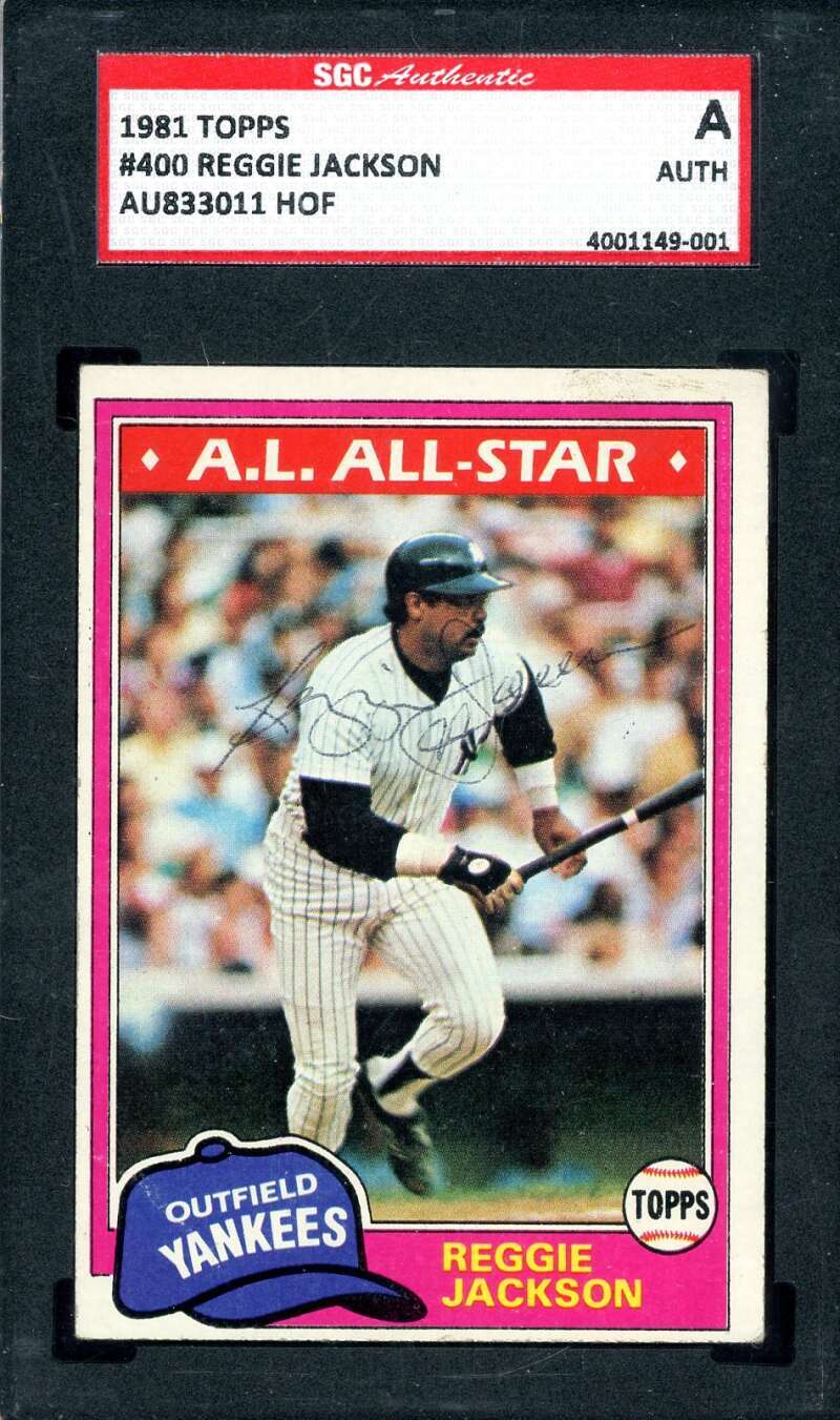 Reggie Jackson SGC Coa Vintage Signed 1981 Topps Autograph