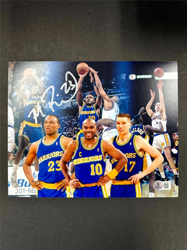 Mitch Richmond signed Golden State Warriors 8x10 Photo Run TMC auto~ BAS Beckett