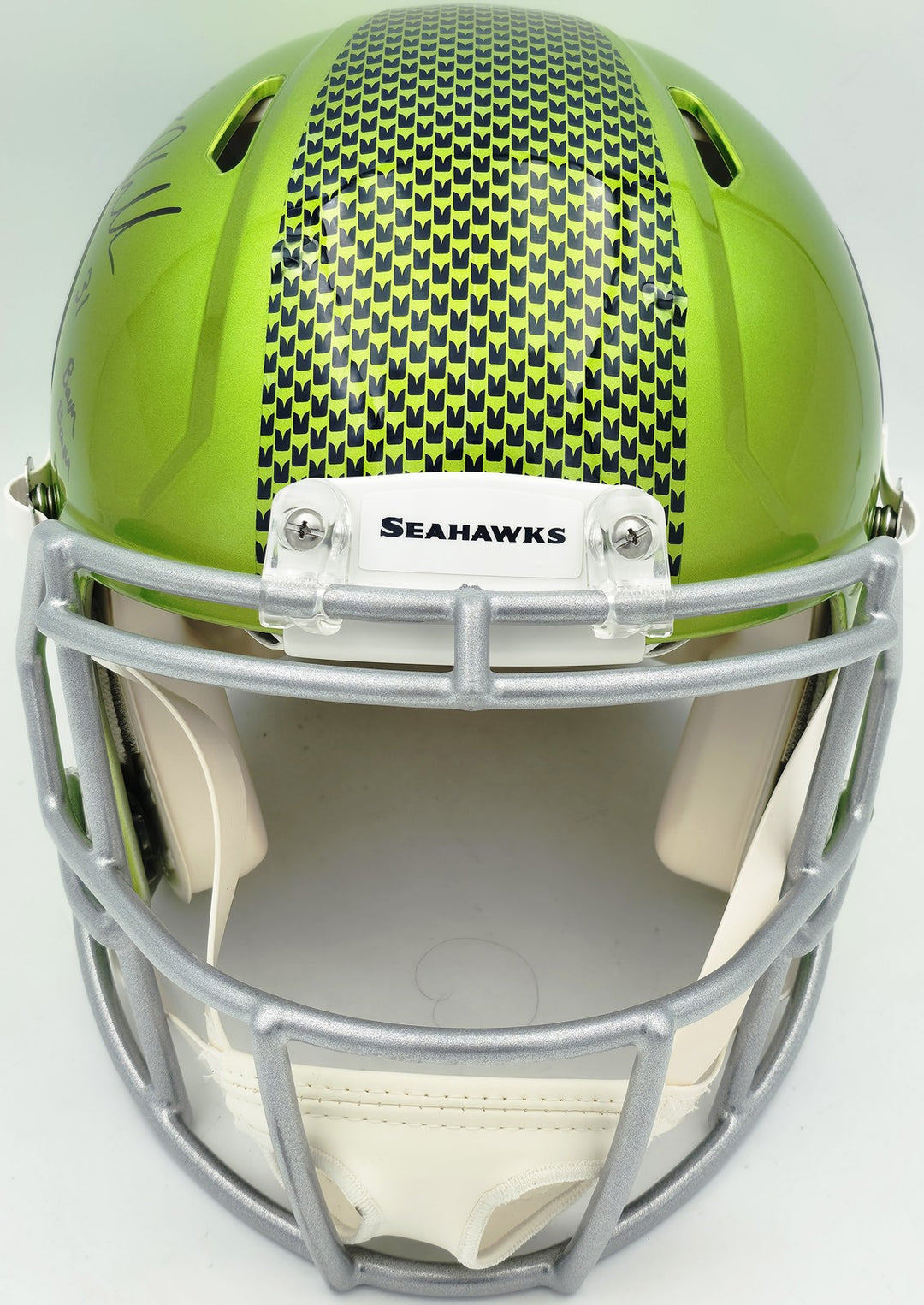 Kam Chancellor Auto Seahawks Flash Green Full Size Speed Authentic Helmet BamBam