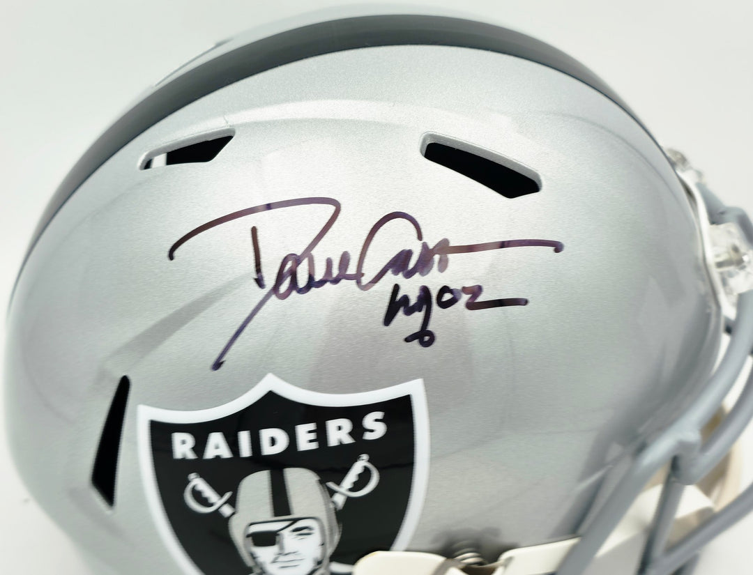 Dave Casper Signed Oakland Raiders Silver Full Size Speed Replica Helmet