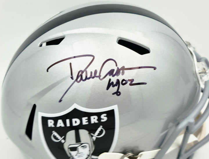 Dave Casper Signed Oakland Raiders Silver Full Size Speed Replica Helmet