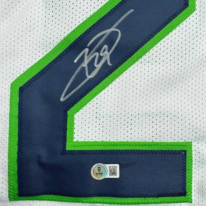 Framed Signed Earl Thomas III 35x39 Seattle White Jersey Beckett COA