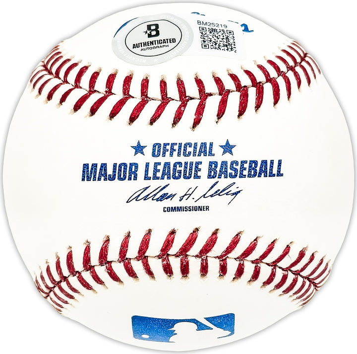 Carl Miles Signed Official MLB Baseball Philadelphia A's Beckett BAS QR #BM25219
