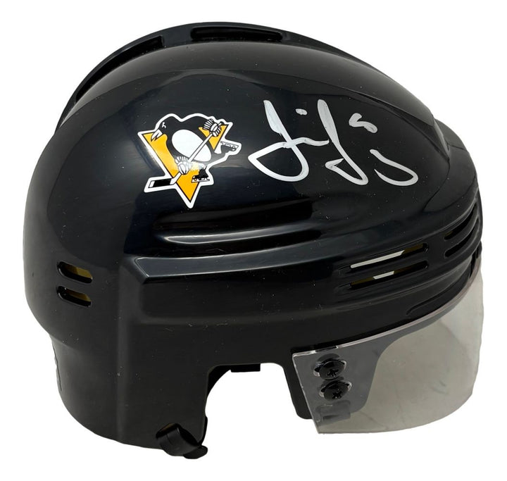 Jaromir Jagr Signed Pittsburgh Penguins Black Mini Helmet JSA QR
