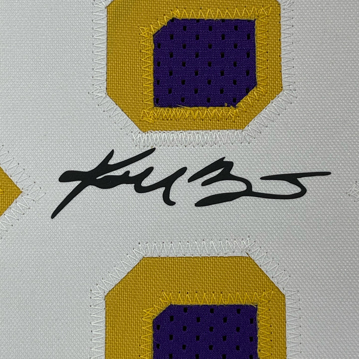 Framed Facsimile Autographed Kobe Bryant 33x42 #8 Purple Reprint Laser Jersey