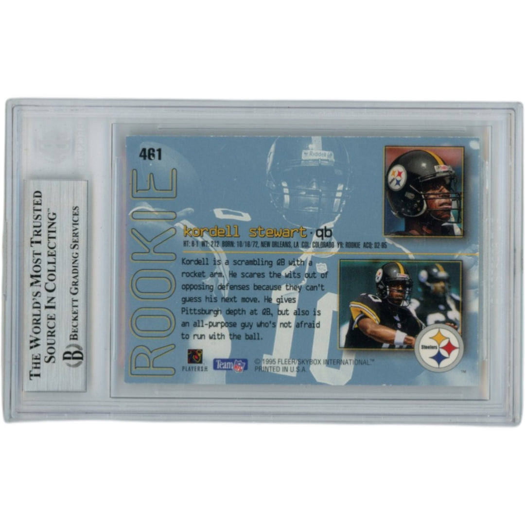 Kordell Stewart Autographed 95 Fleer Ultra #461 Slab Trading Card Beckett 52799