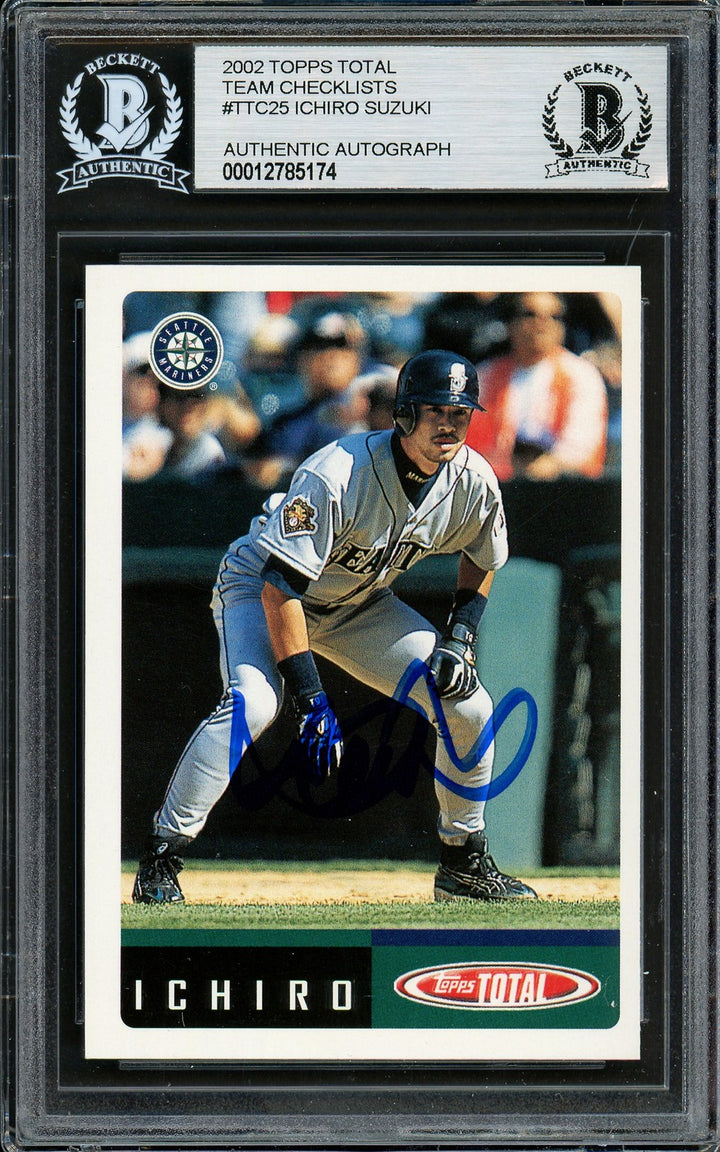 Ichiro Suzuki Signed 2002 Topps Total Card TTC25 Seattle Mariners Beckett