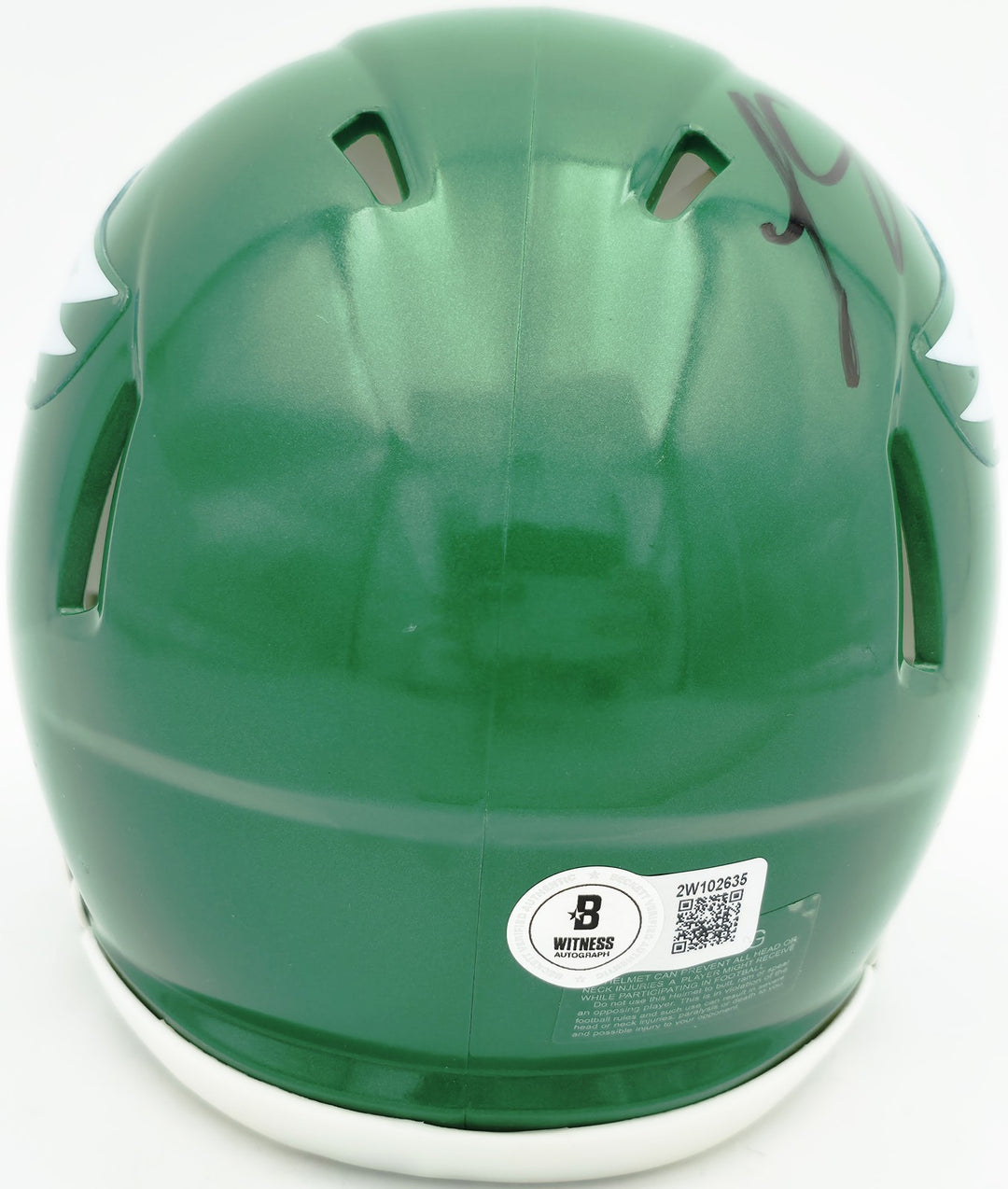 LeSean McCoy Auto Eagles Green 2023 Alternate Speed Mini Helmet Beckett Witness