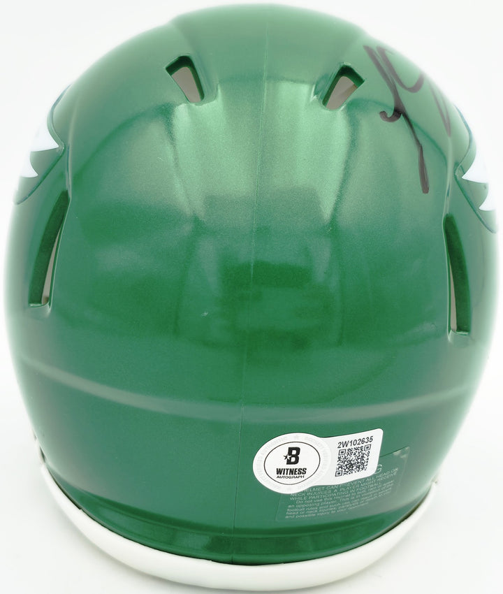 LeSean McCoy Auto Eagles Green 2023 Alternate Speed Mini Helmet Beckett Witness