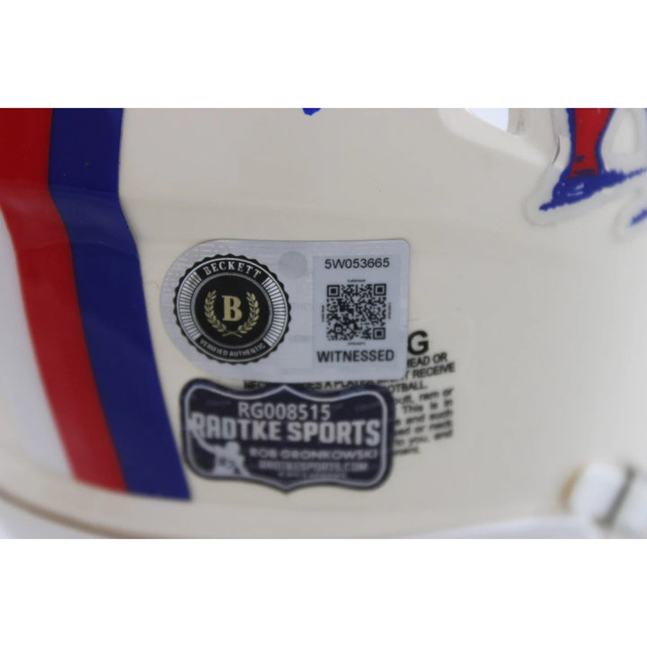 Rob Gronkowski Signed New England Patriots Mini Helmet Retro Beckett W 58340
