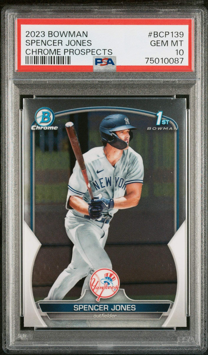Graded 2023 Topps Bowman Spencer Jones #BCP139 Rookie RC Baseball Card PSA 10