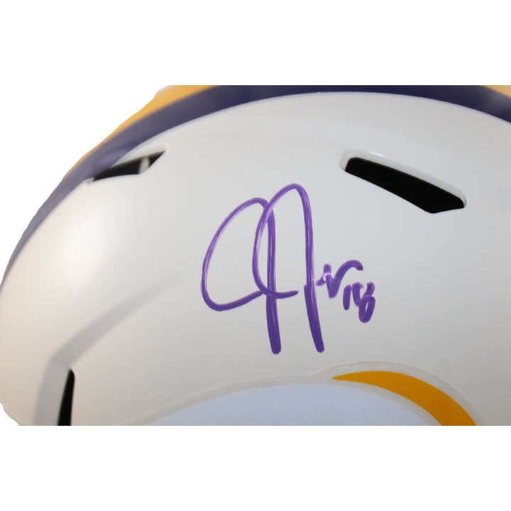 Justin Jefferson Autographed Minnesota Vikings F/S Retro Helmet Beckett W 56179
