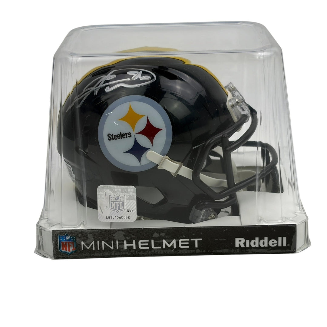 Autographed/Signed Hines Ward Pittsburgh Steelers Mini Helmet Beckett B