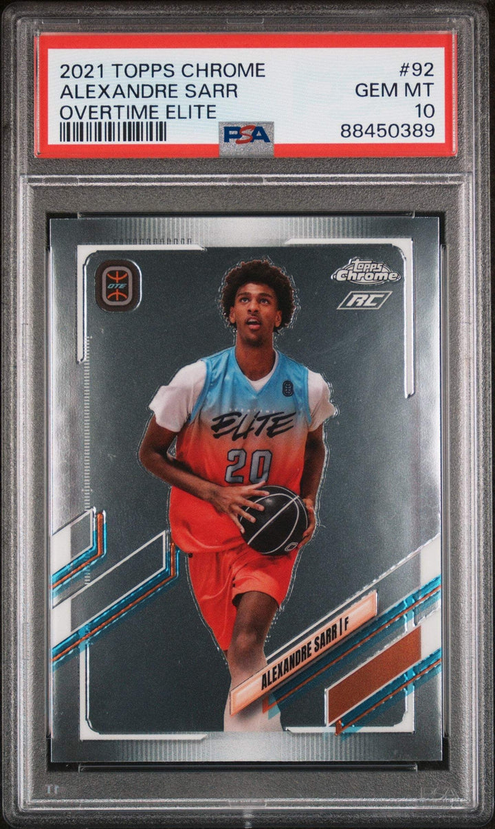 Graded 2021 Topps Chrome Alexandre Sarr #92 OT Elite RC Basketball Card PSA 10