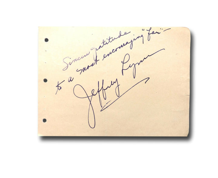 Jeffrey Lynn Hand Signed Album Page Cut JSA COA Autograph Four Daughters Actor