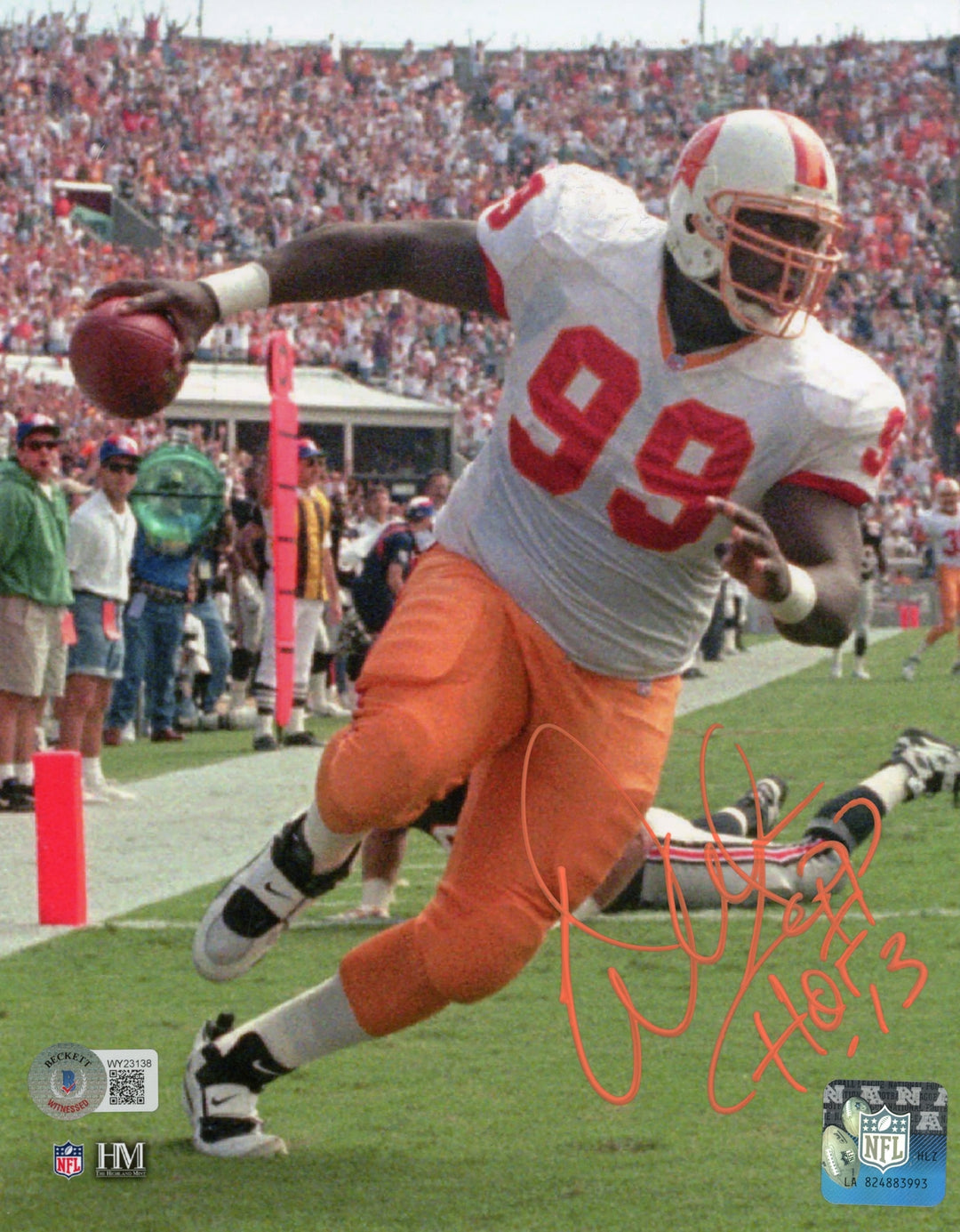 Warren Sapp Autographed Tampa Bay Buccaneers 8x10 Photo Beckett 40705