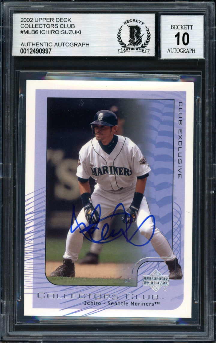 Ichiro Suzuki Signed 2002 Upper Deck Collectors Club Card MLB6 Auto 10 Beckett
