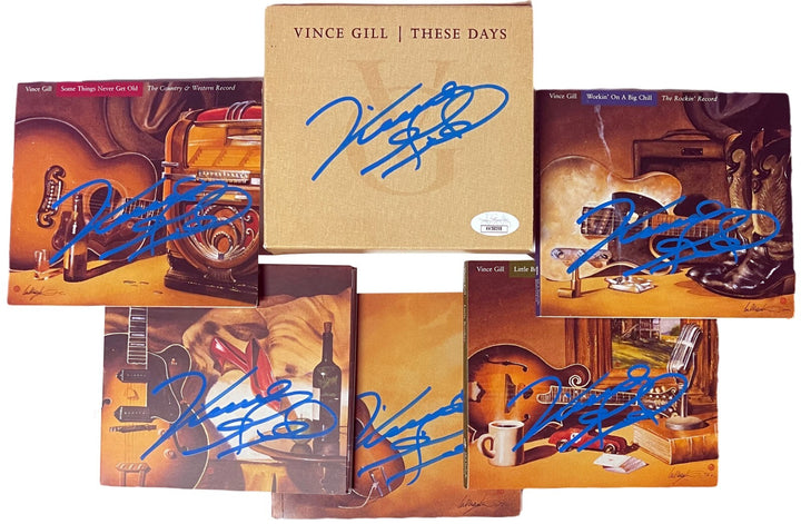 Vince Gill signed 2006 These Days 4-CD Box Set/Song Book (6 sigs) RARE- JSA (6)